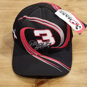 Dale Earnhardt Hat Cap #3 Swirl Embroidered Black Intimidator Chase 90s NASCAR